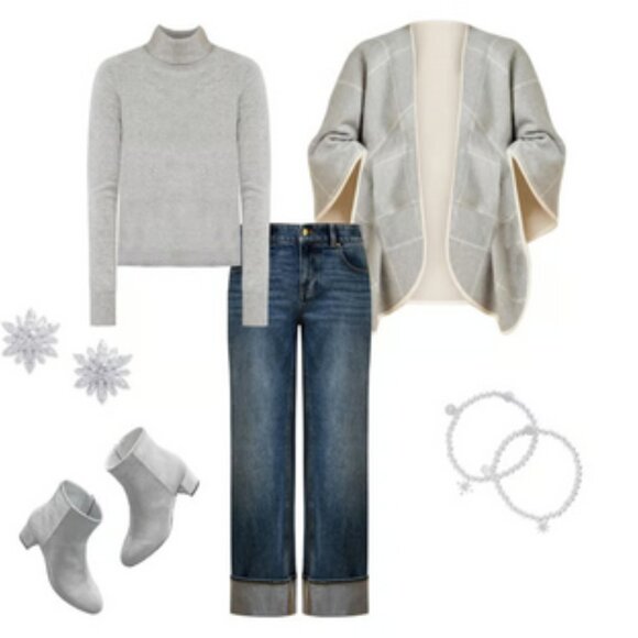 Talbots Pinetree Reversible Wool Twill Cape - Picture 6 of 7